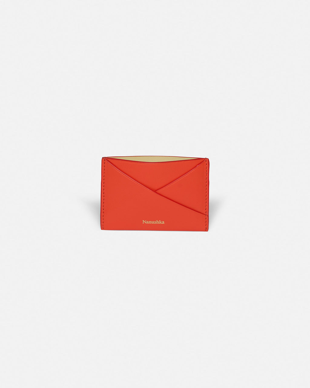 Origami - Leather cardholder - Red/Moonbeam