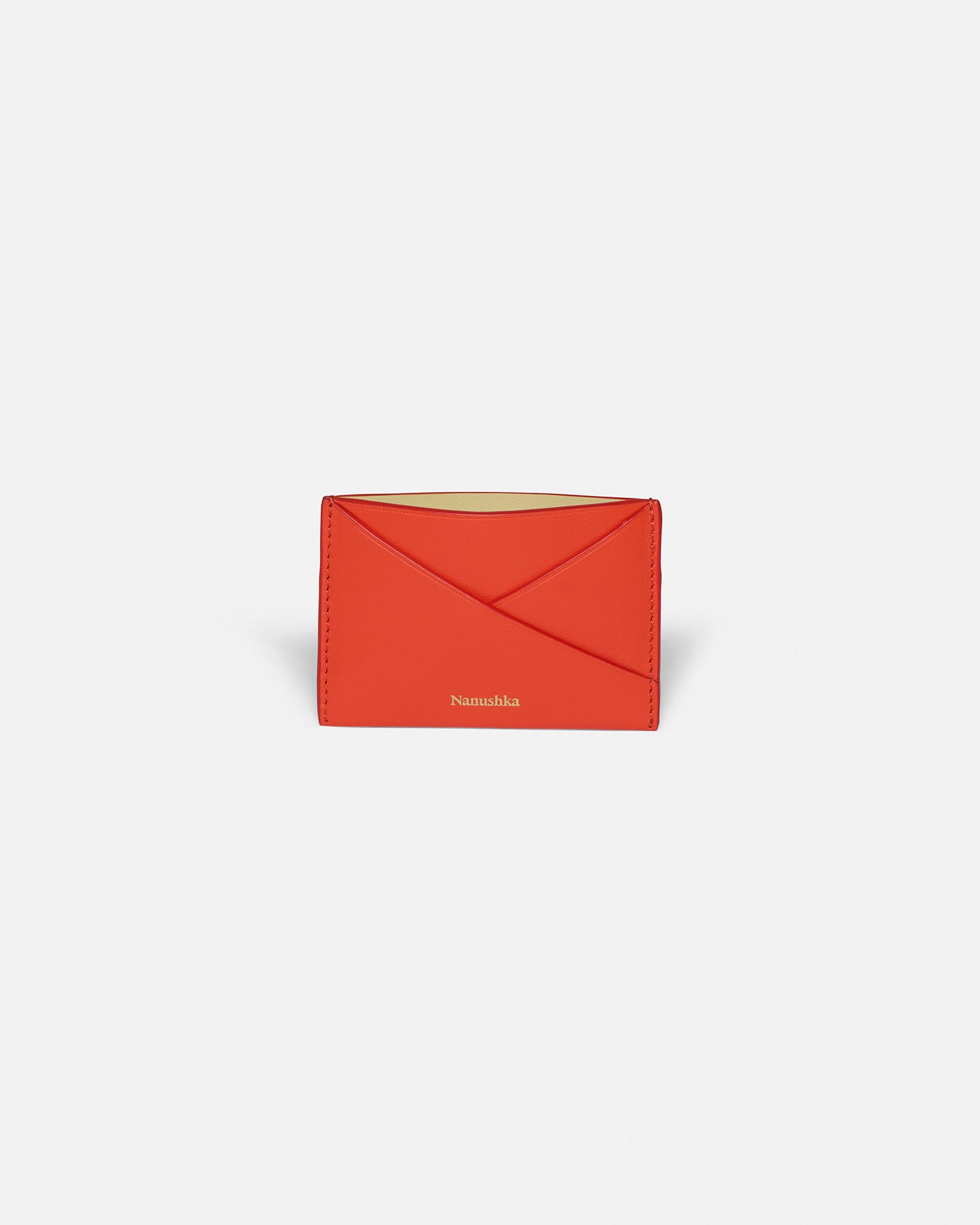 Origami - Leather Cardholder - Red/Moonbeam