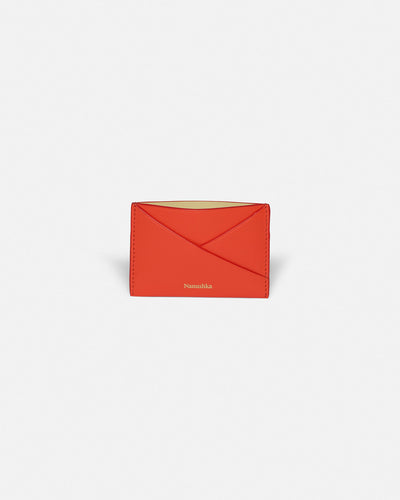 Origami - Leather Cardholder - Red/Moonbeam