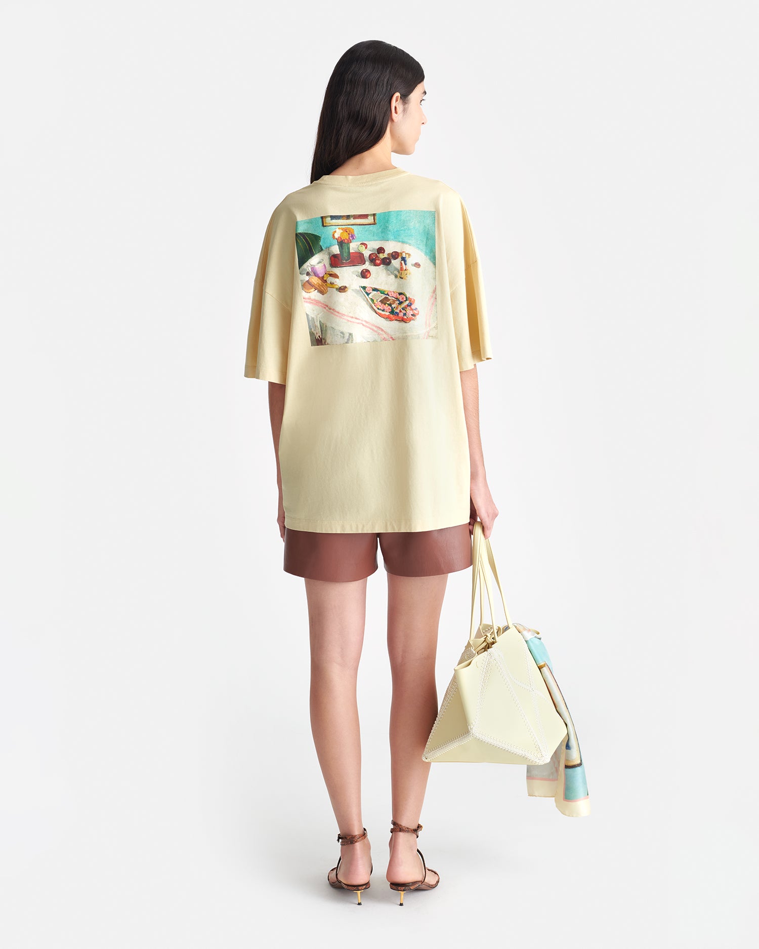 Wren - Printed Cotton-Jersey T-Shirt - Creme/Gingerbread Heart