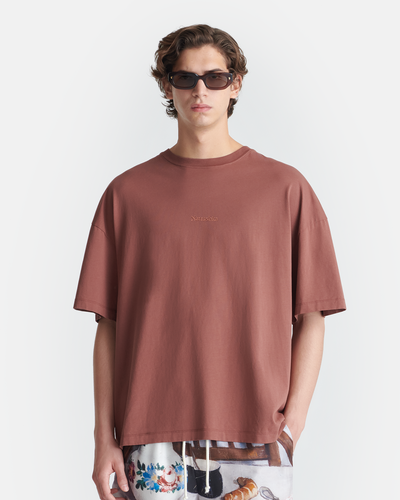 Wren - Printed Cotton-Jersey T-Shirt - Rust/Poppyseed Cake