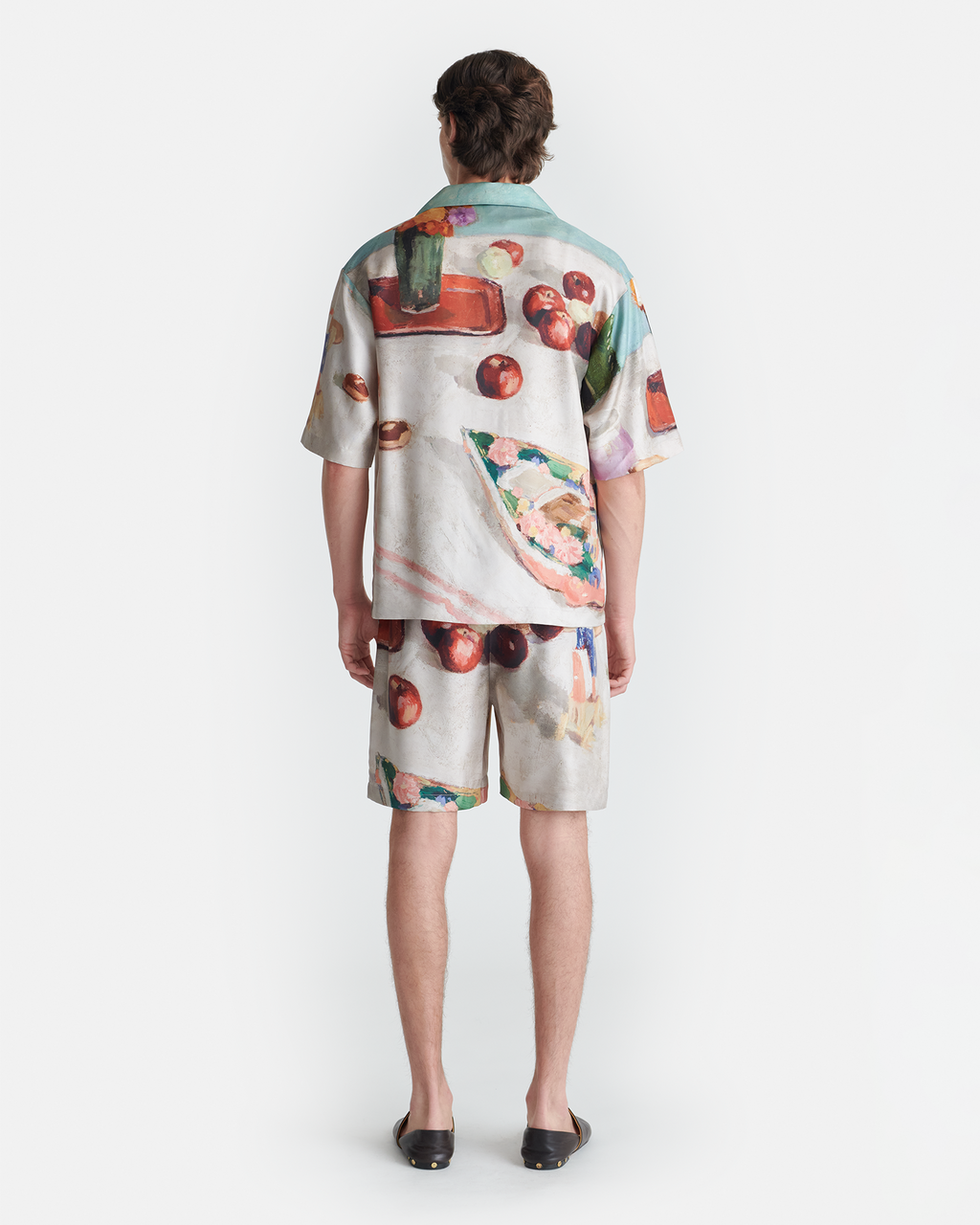 Caspian - Printed Silk Twill Shirt - Gingerbread Heart