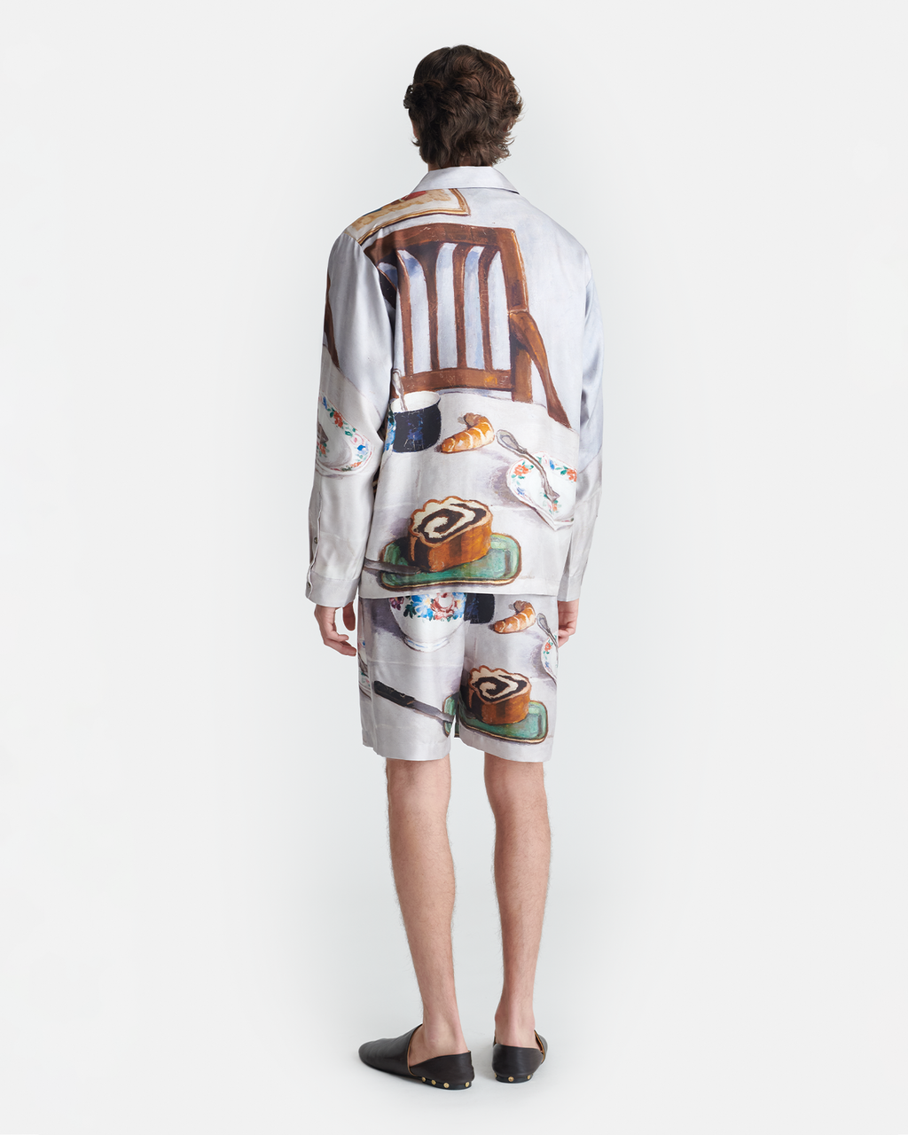 Doxxi - Printed Silk Twill Shorts - Poppyseed Cake