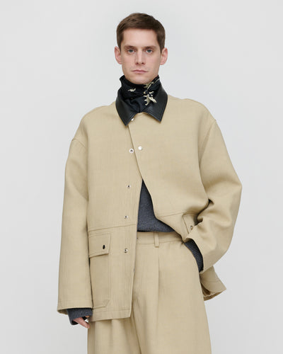 Melesio - Bonded Linen Jacket - Sand