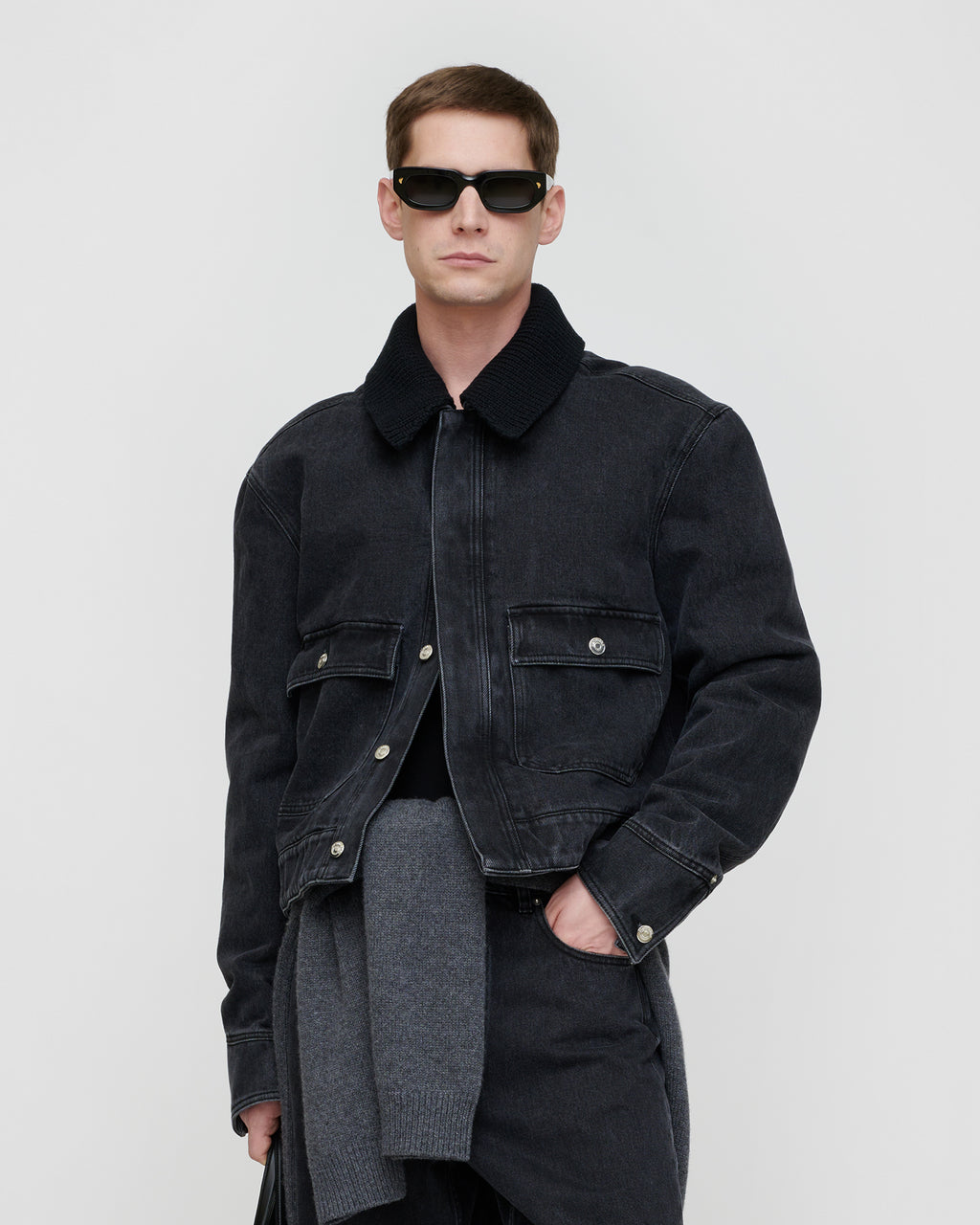 Nowell - Denim jacket - Washed Black/Black