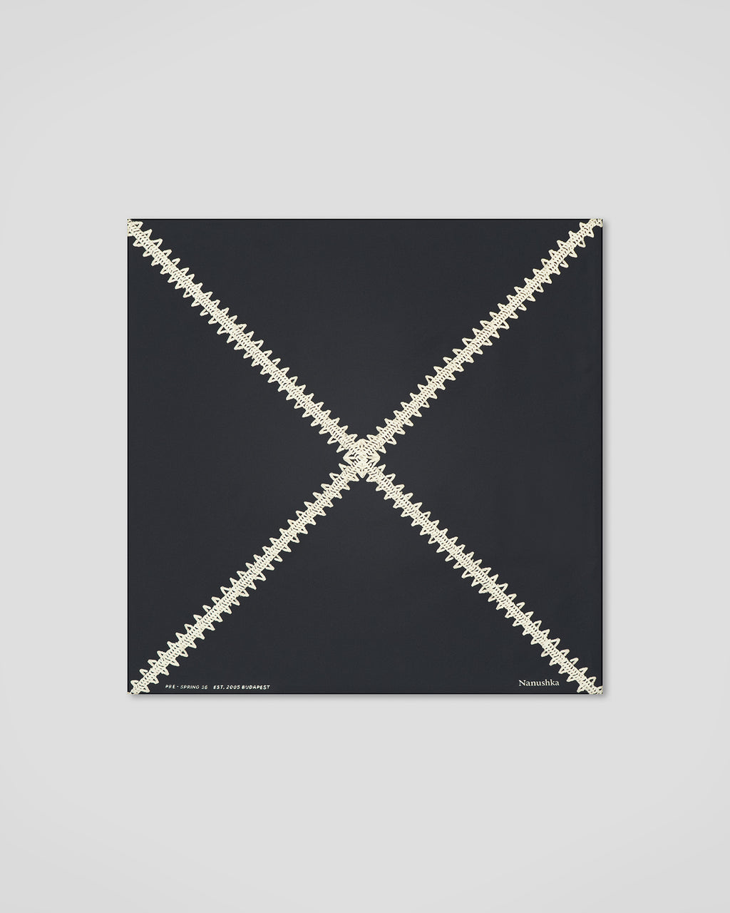 Shoul - Silk Scarf - Origami Black