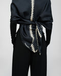 Miani - Silk Scarf - Origami Black