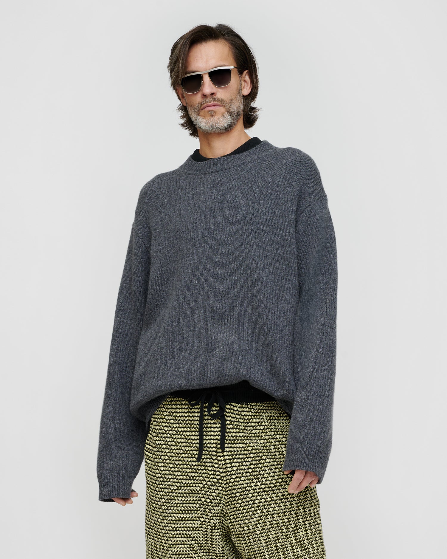 Renea - Wool Cotton Blend Sweater - Storm Grey