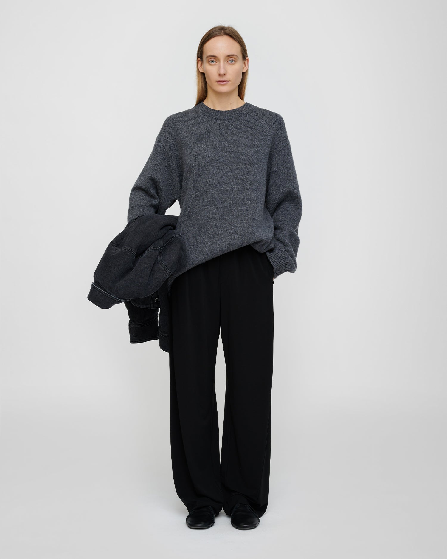 Renea - Wool Cotton Blend Sweater - Storm Grey