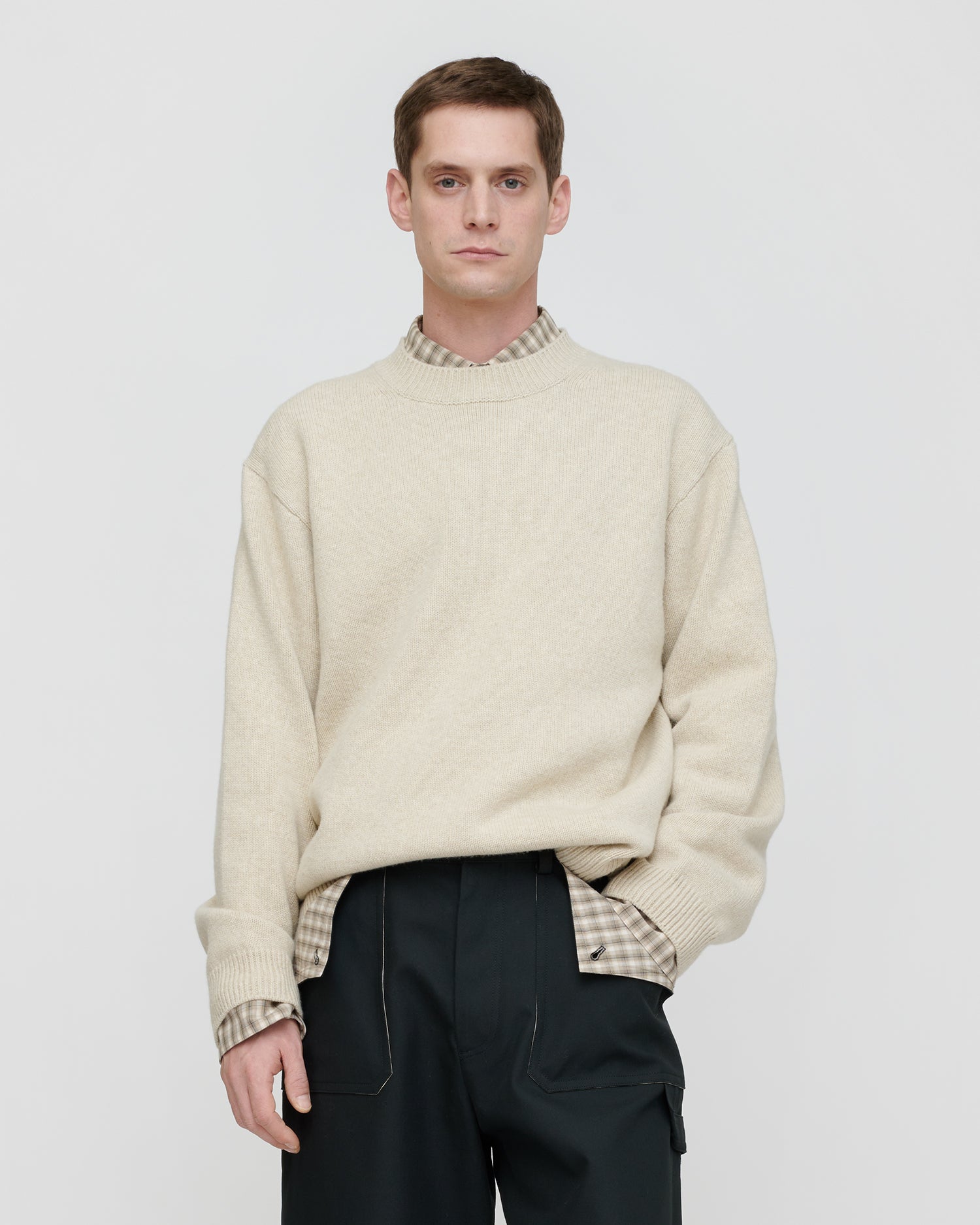 Renea - Wool Cotton Blend Sweater - Creme