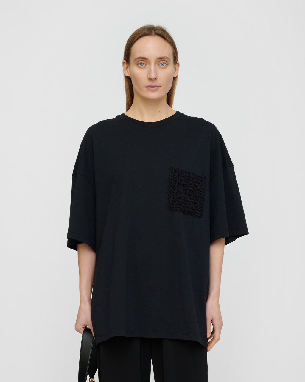 Wren Origami - Crochet T-shirt - Black