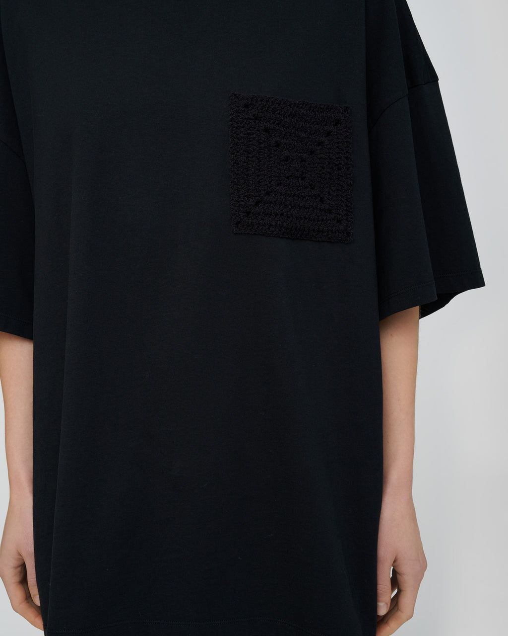 Wren Origami - Crochet T-shirt - Black