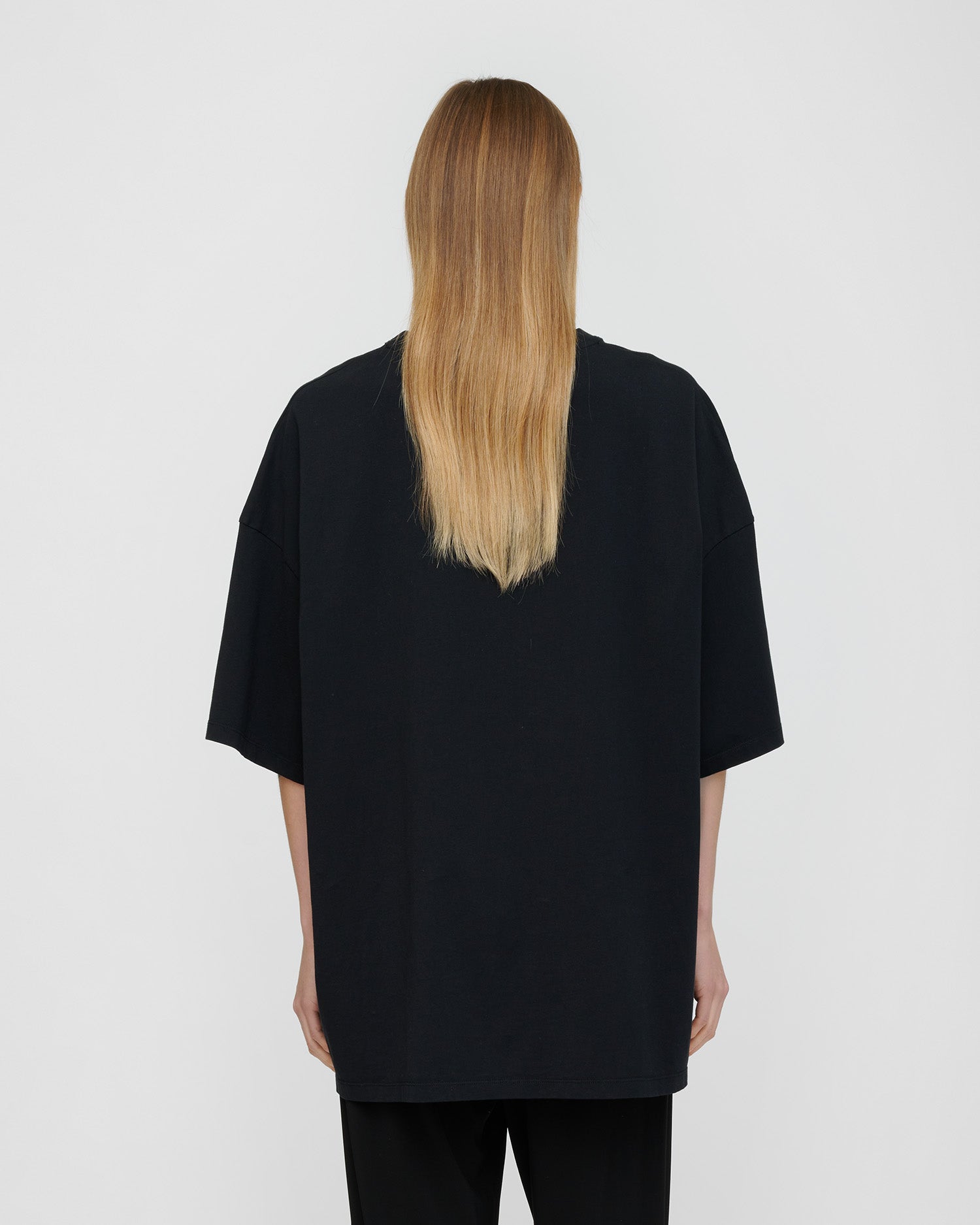 Wren Origami - Cotton Jersey/Crochet Pocket - Black