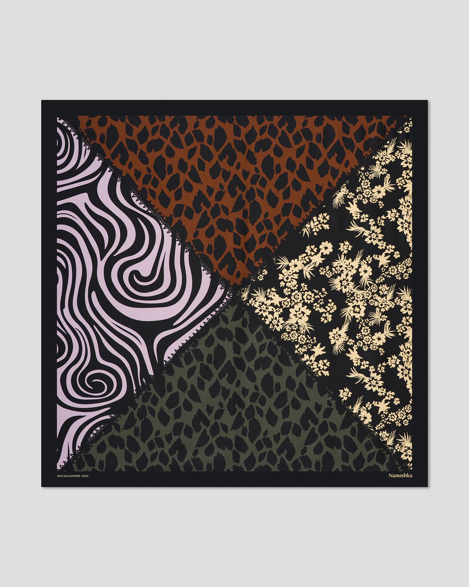 Miani - Printed Silk Scarf - Tropical Blossom