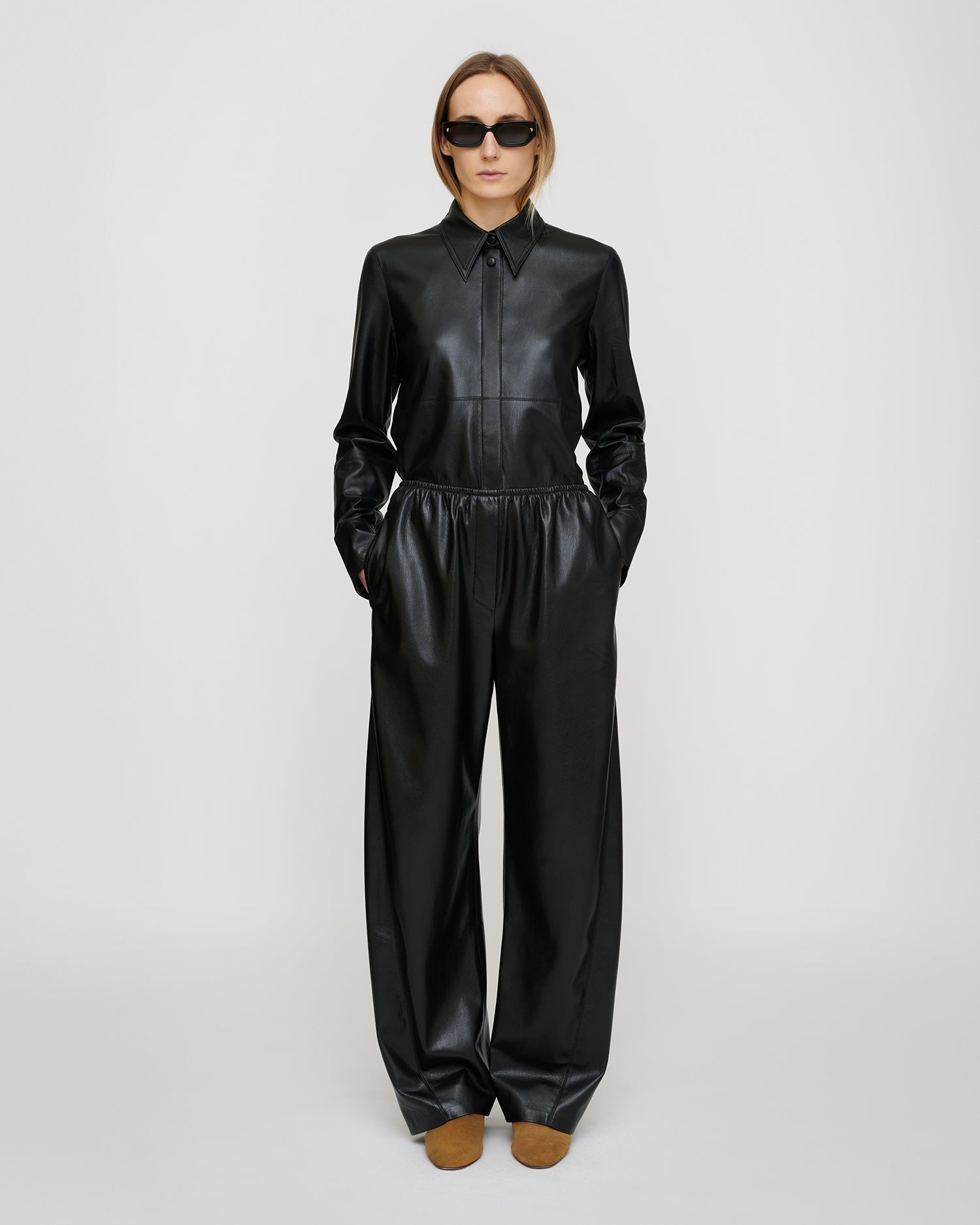 Naum - Okobor™ Alt-Leather Shirt - Black – Nanushka