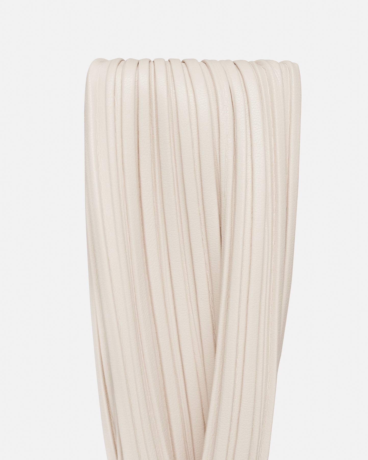 Jen - Large Pleated Vegan Leather Clutch - White