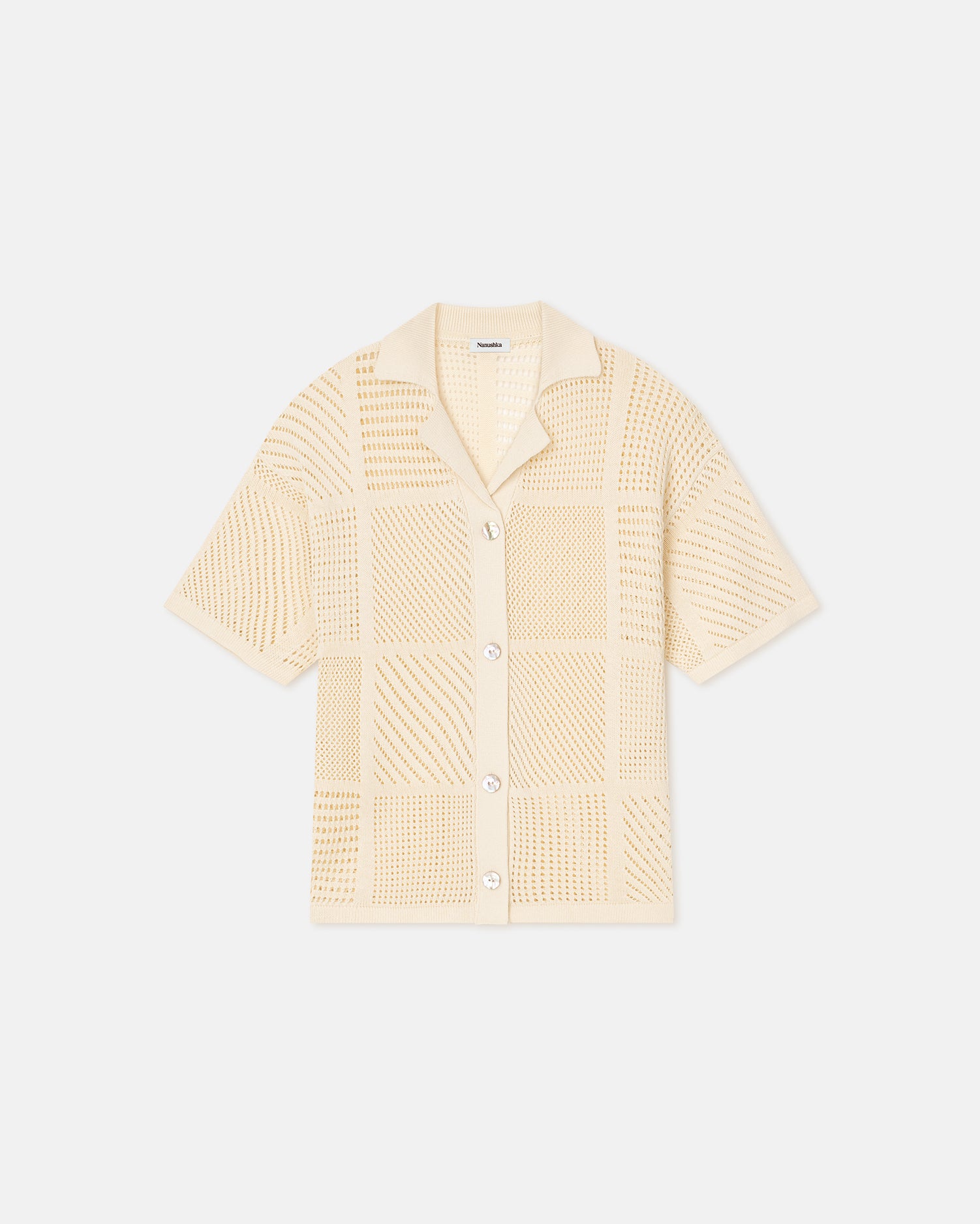 Talissa - Sale Paper-Crochet Textured Shirt - Creme – Nanushka