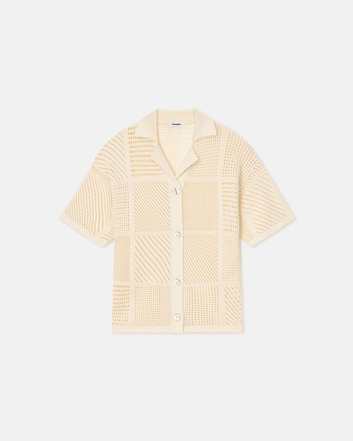 Talissa - Sale Paper-Crochet Textured Shirt - Creme