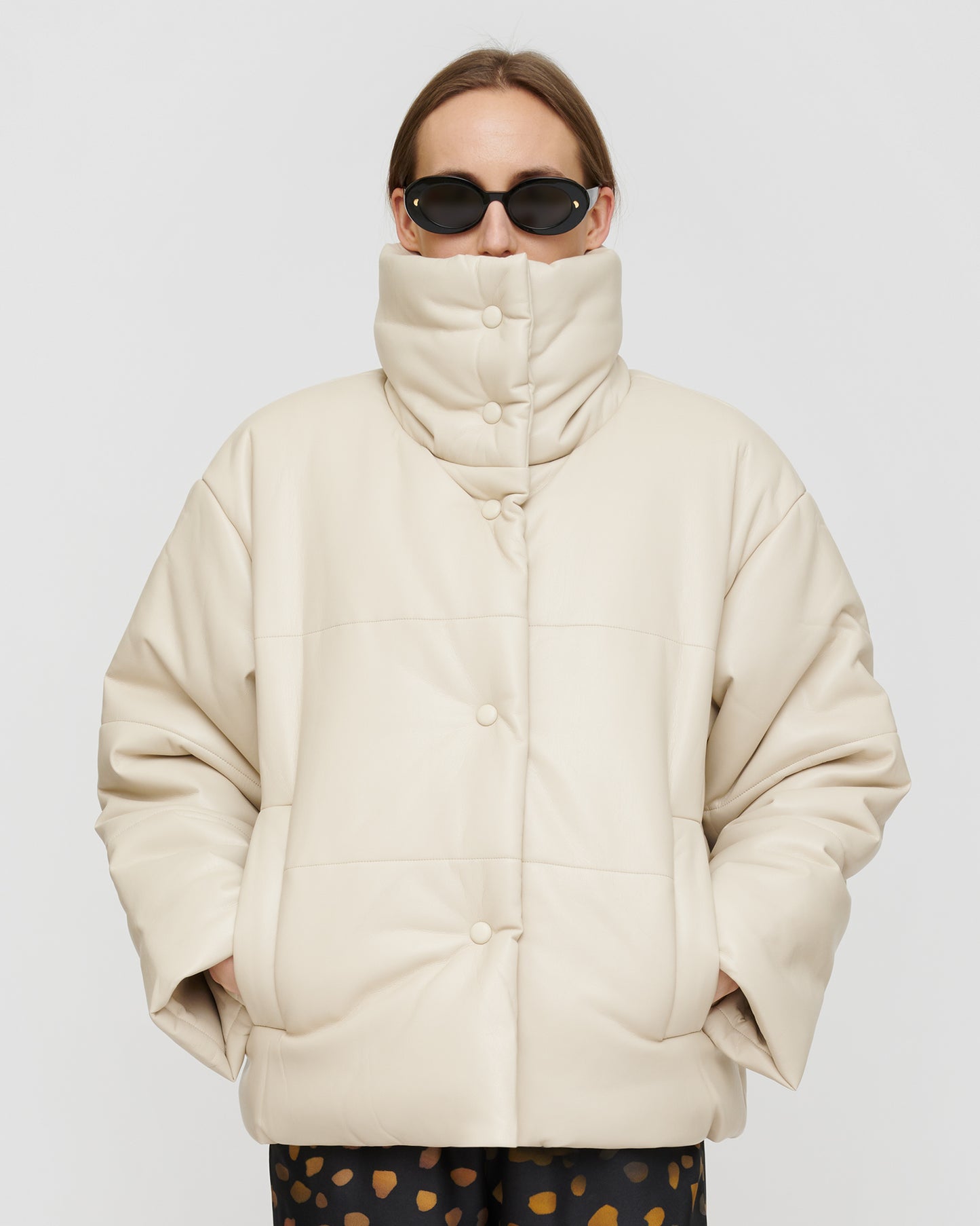 Hide - Okobor™ Alt-Leather Puffer Jacket - Creme