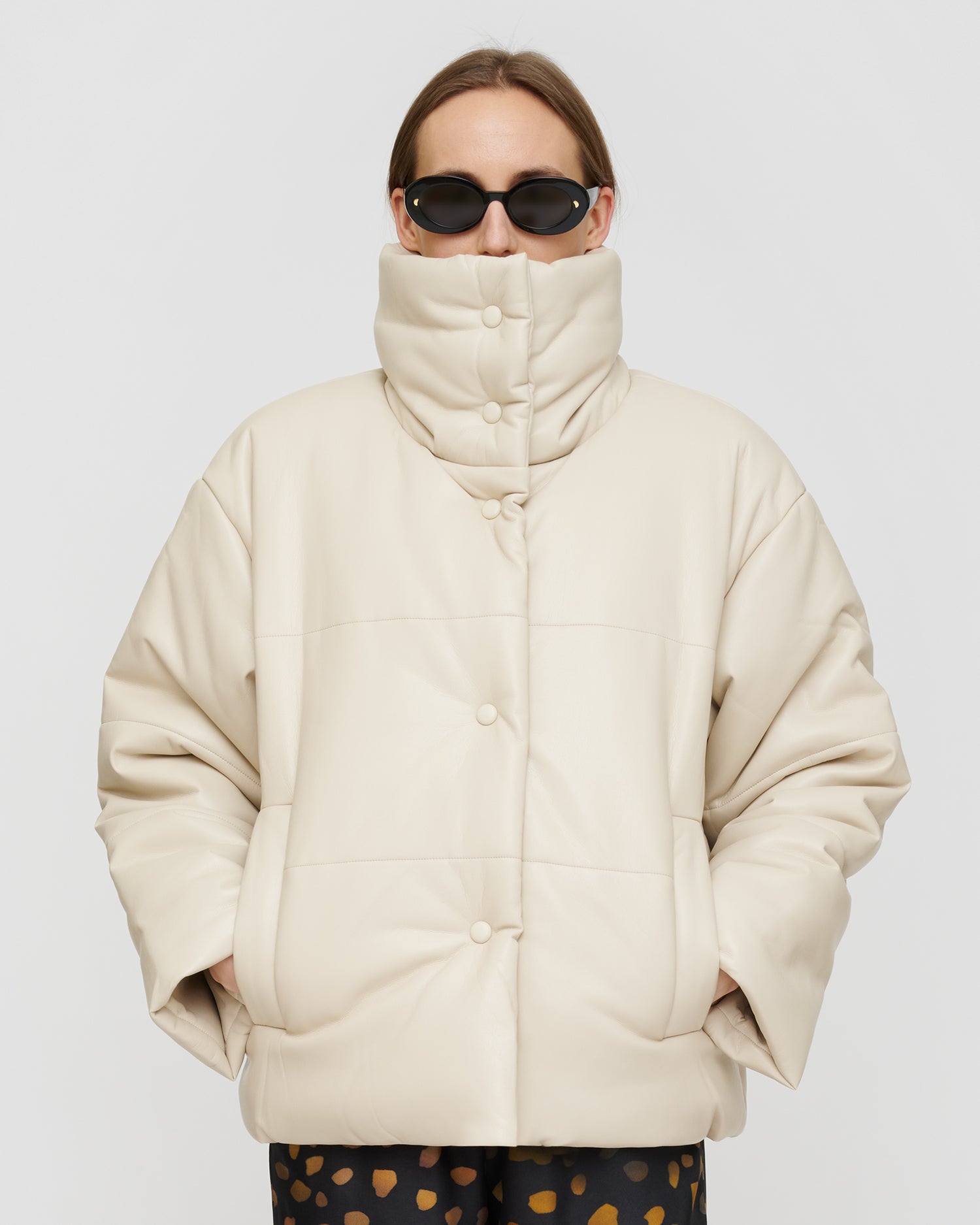Hide Okobor™ puffer jacket Creme