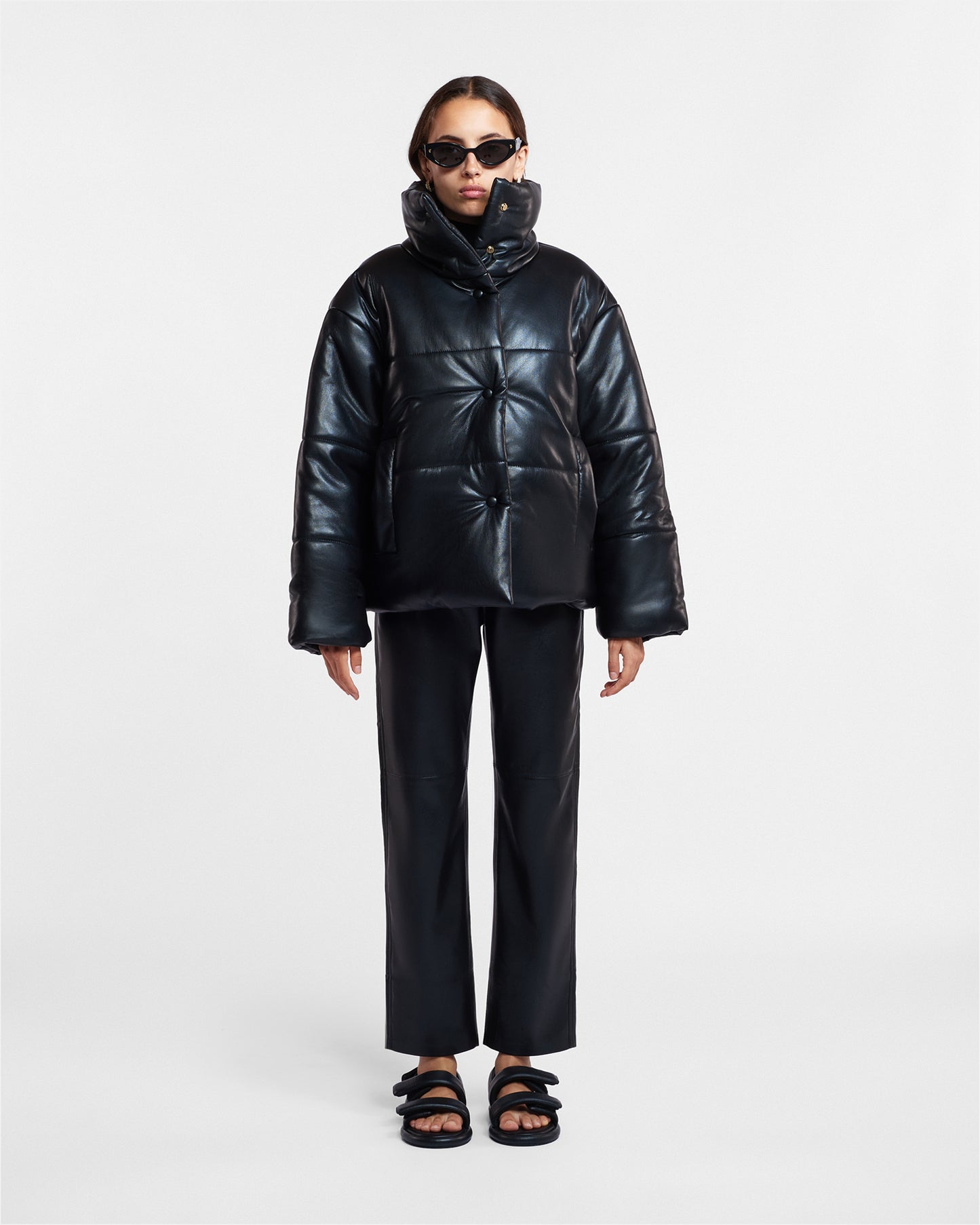 Hide - Okobor™ Alt-Leather Puffer Jacket - Black