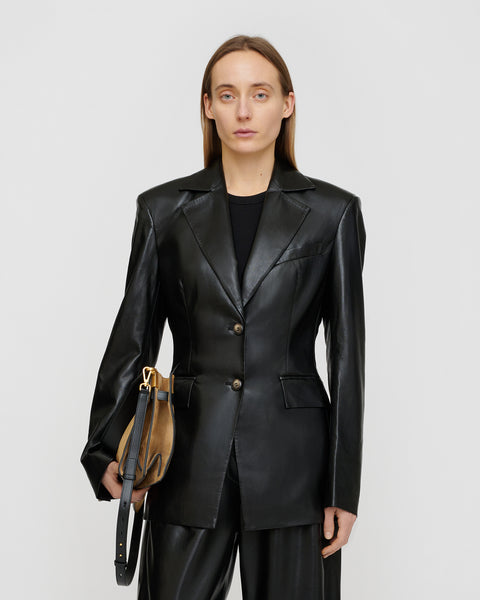 Hathi - Okobor™ Alt-Leather Blazer - Black – Nanushka
