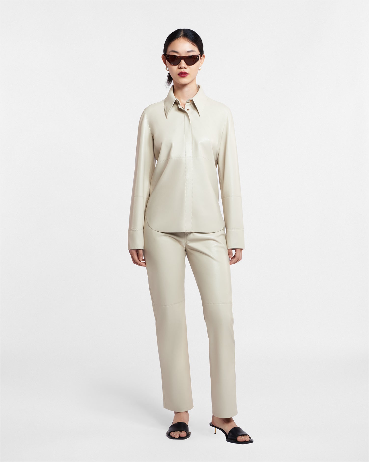 Vinni - Okobor™ Alt-Leather Pants - Creme