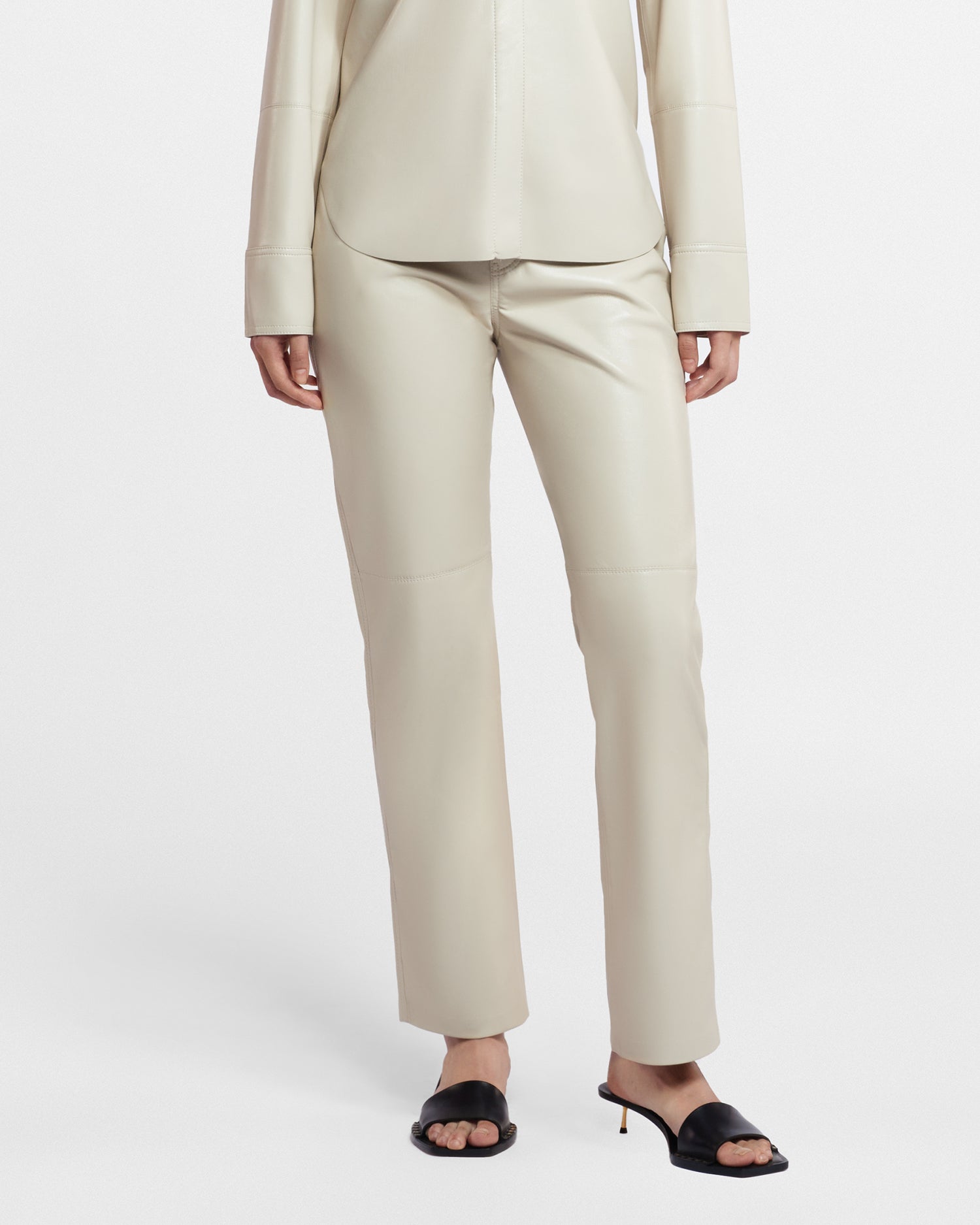 Vinni - Okobor™ Alt-Leather Pants - Creme