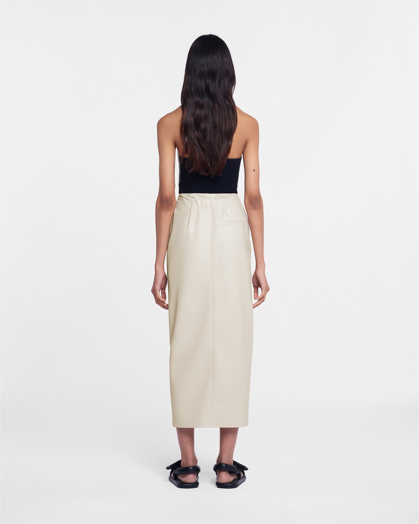 Amas - Okobor™ Alt-Leather Sarong Skirt - Creme