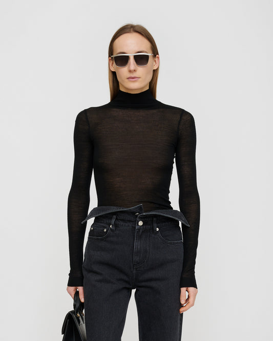 Harri - Fine Merino Wool Top - Black