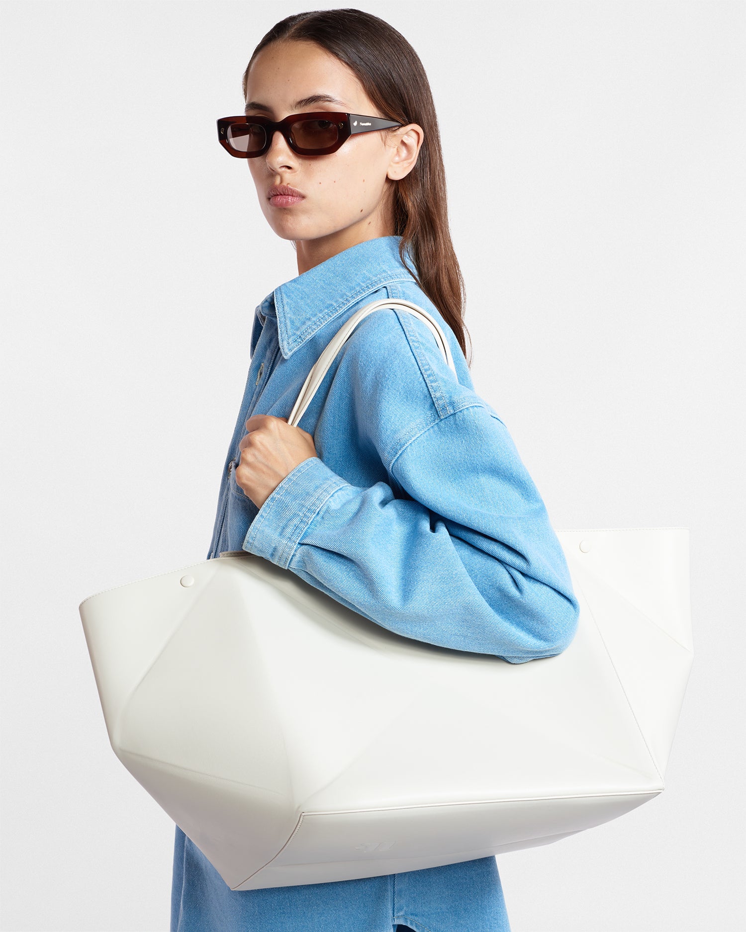 Origami Tote Large - Alt-Nappa tote - Off White