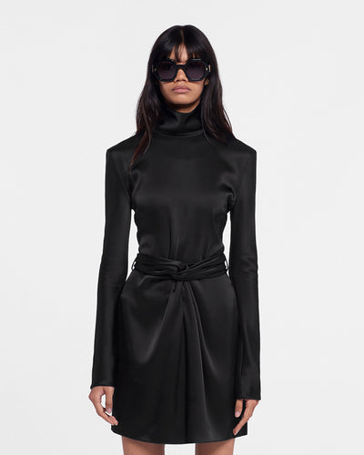Charon - Slip Satin Mini Dress - Black