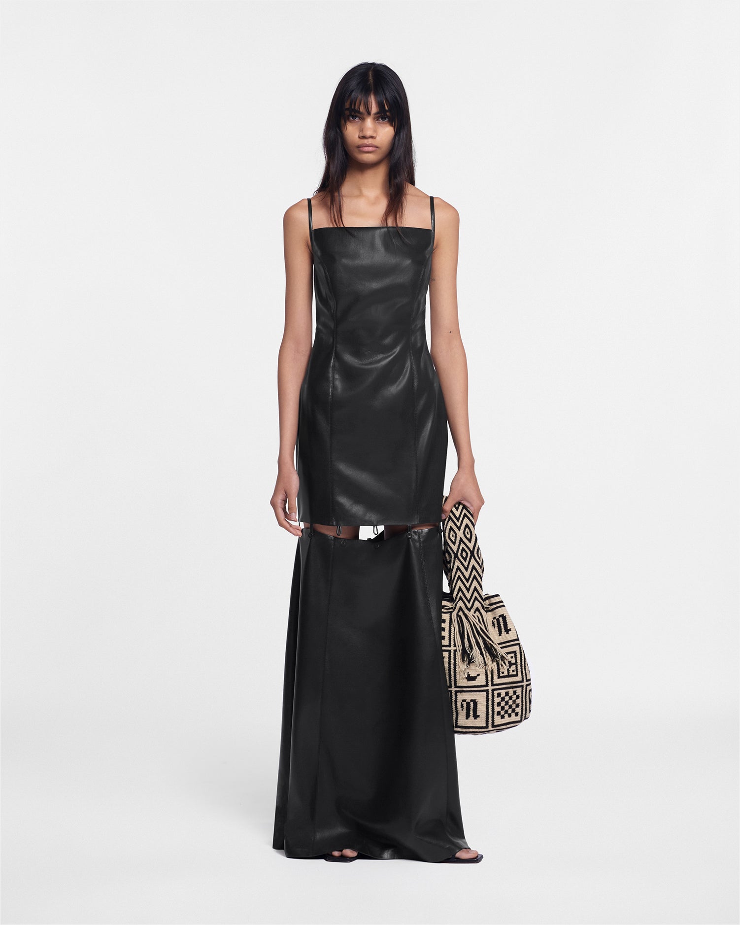 Freza - Okobor™ Alt-Leather Maxi Dress - Black – Nanushka