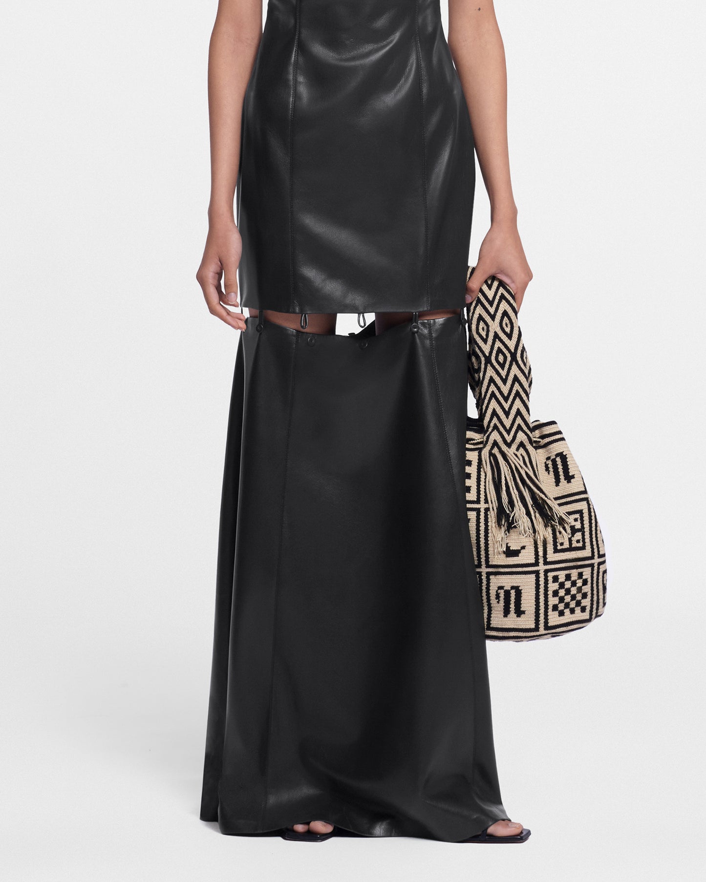 Freza - Okobor™ Alt-Leather Maxi Dress - Black
