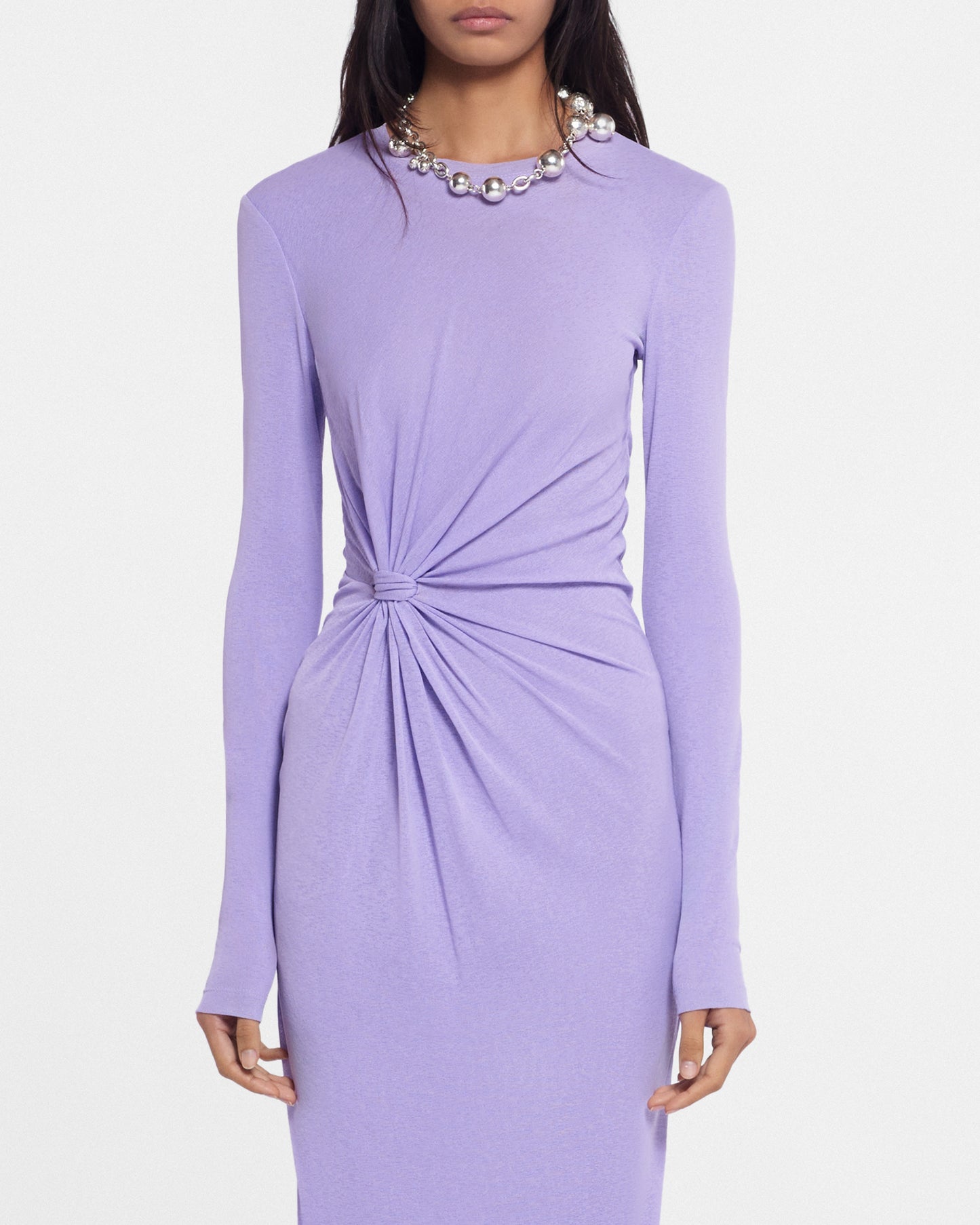 Licio - Mesh-Jersey Midi Dress - Lavender