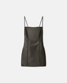 Jorie - Okobor™ Alt-Leather Mini Dress - Soil