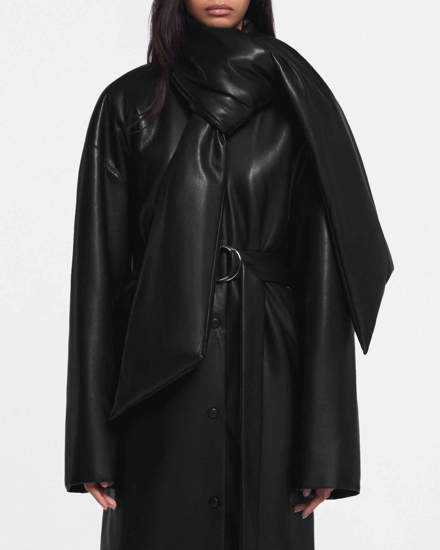 Amelie - Okobor™ Alt-Leather Coat - Black – Nanushka