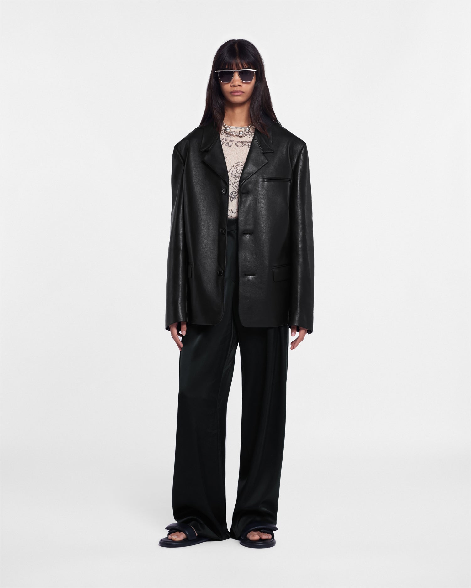 Rox Regenerated leather blazer