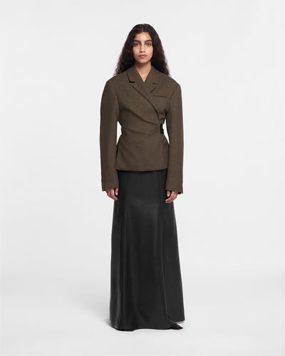 Carlotta - Okobor™ Alt-Leather Maxi Skirt - Black