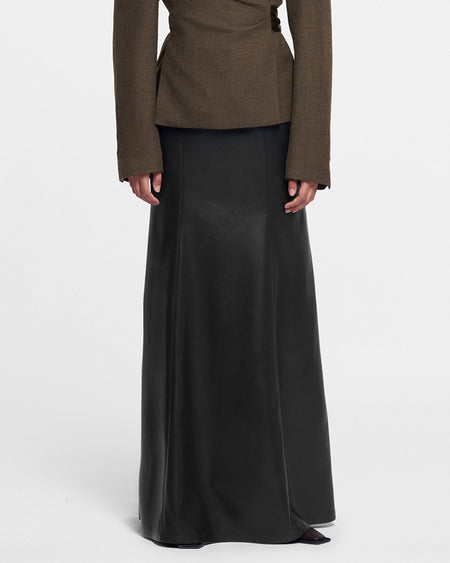 Carlotta - Okobor™ Alt-Leather Maxi Skirt - Black