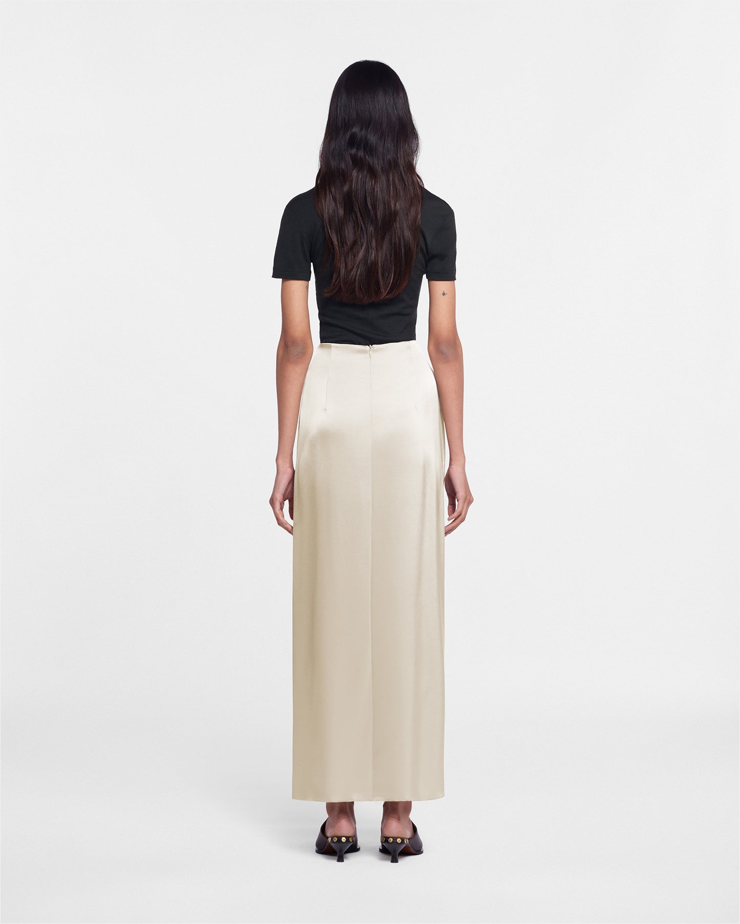Heida - Sale Slip Satin Wrap Skirt - Porcelain – Nanushka