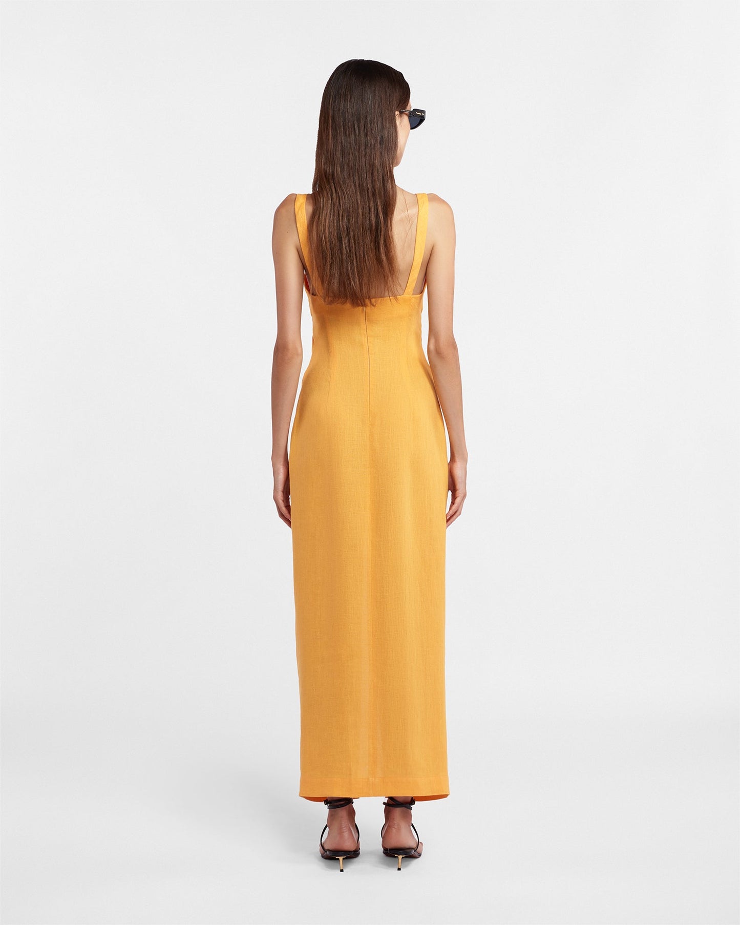 Kubra - Ruched-Front Dress - Orange Pf23