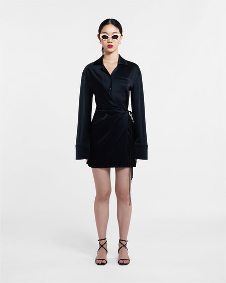 Xaviera - Slip Satin Mini Dress - Black