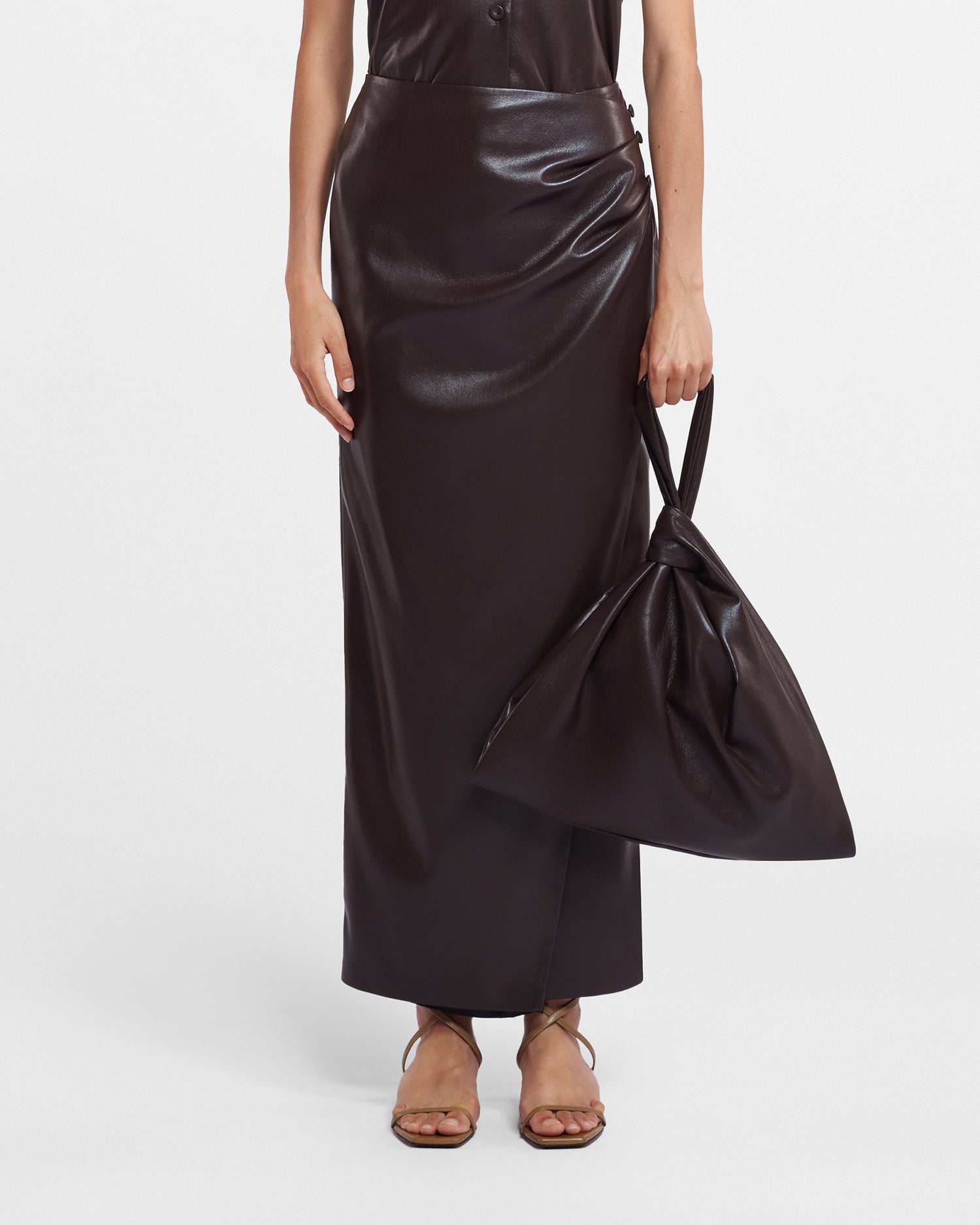 Marcha - Sale Okobor™ Alt-Leather Skirt - Coffee Ground – Nanushka
