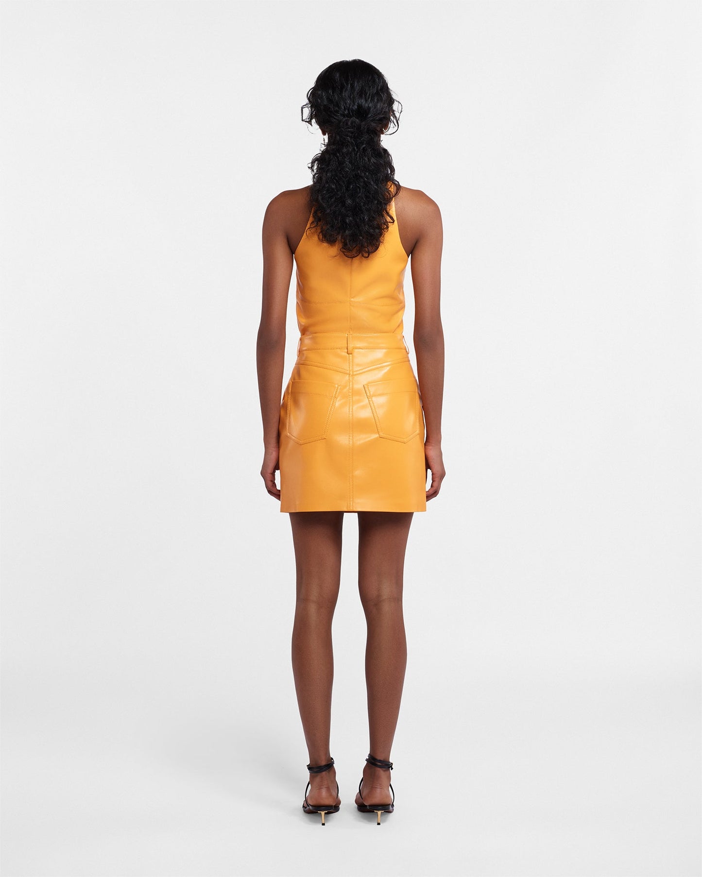 Miray - Okobor™ Alt-Leather Mini Skirt - Orange Pf23