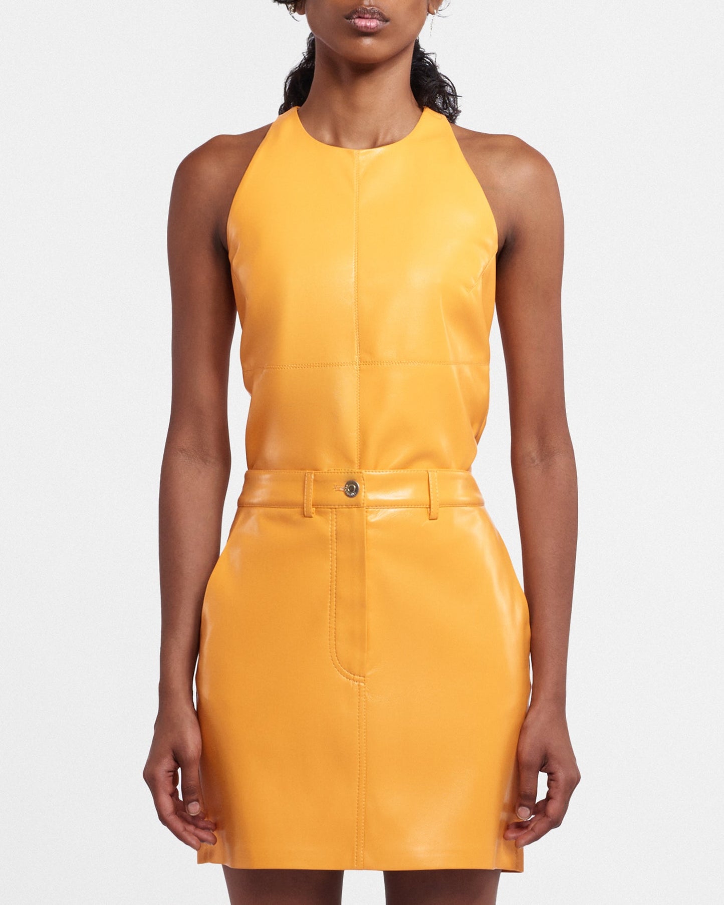 Miray - Okobor™ Alt-Leather Mini Skirt - Orange Pf23