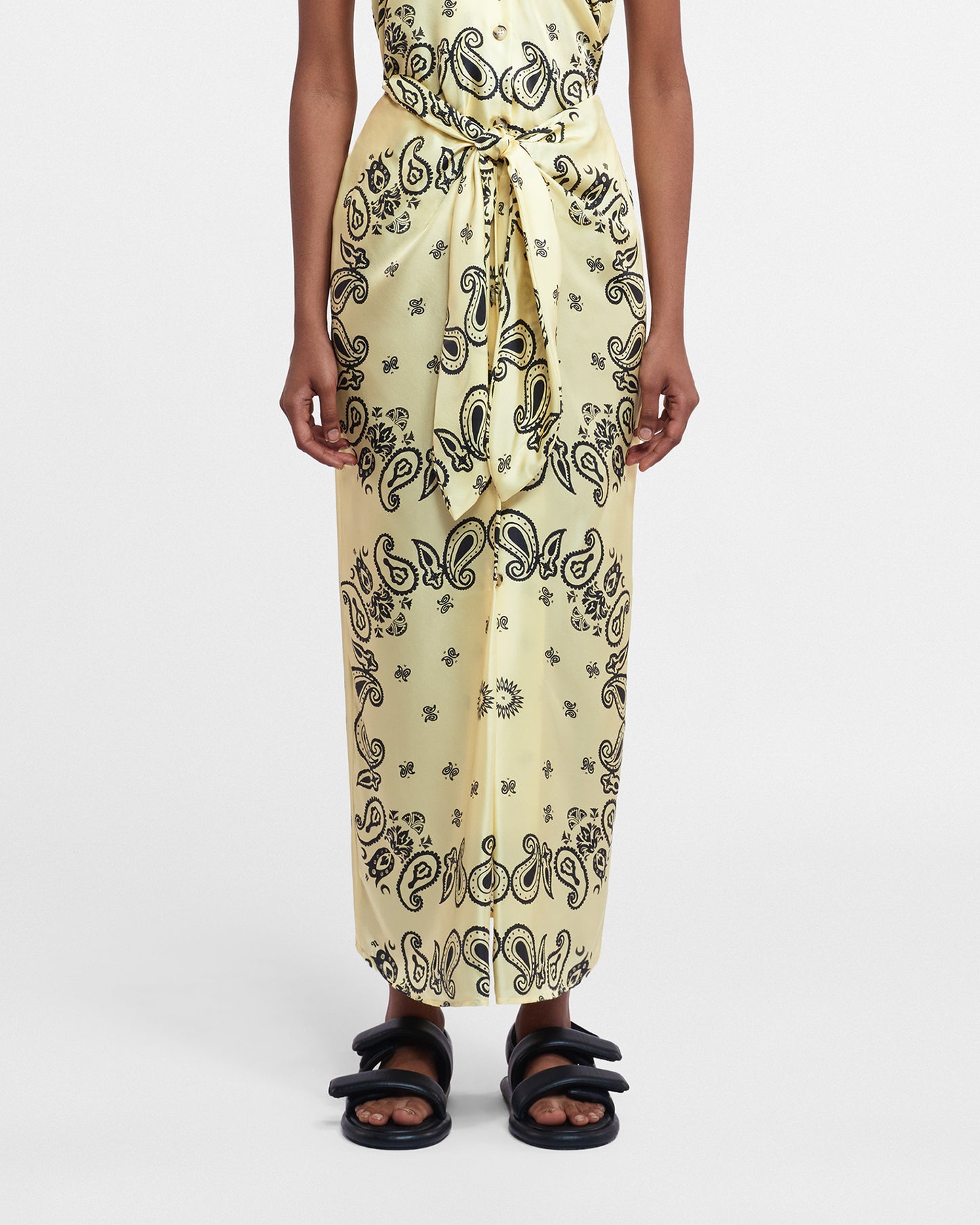 Nicolet - Printed Silk-Twill Sarong-Style Midi Skirt - Bandana Large Scale
