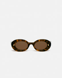 Giva - Bio-Plastic Oval Sunglasses - Dark Amber