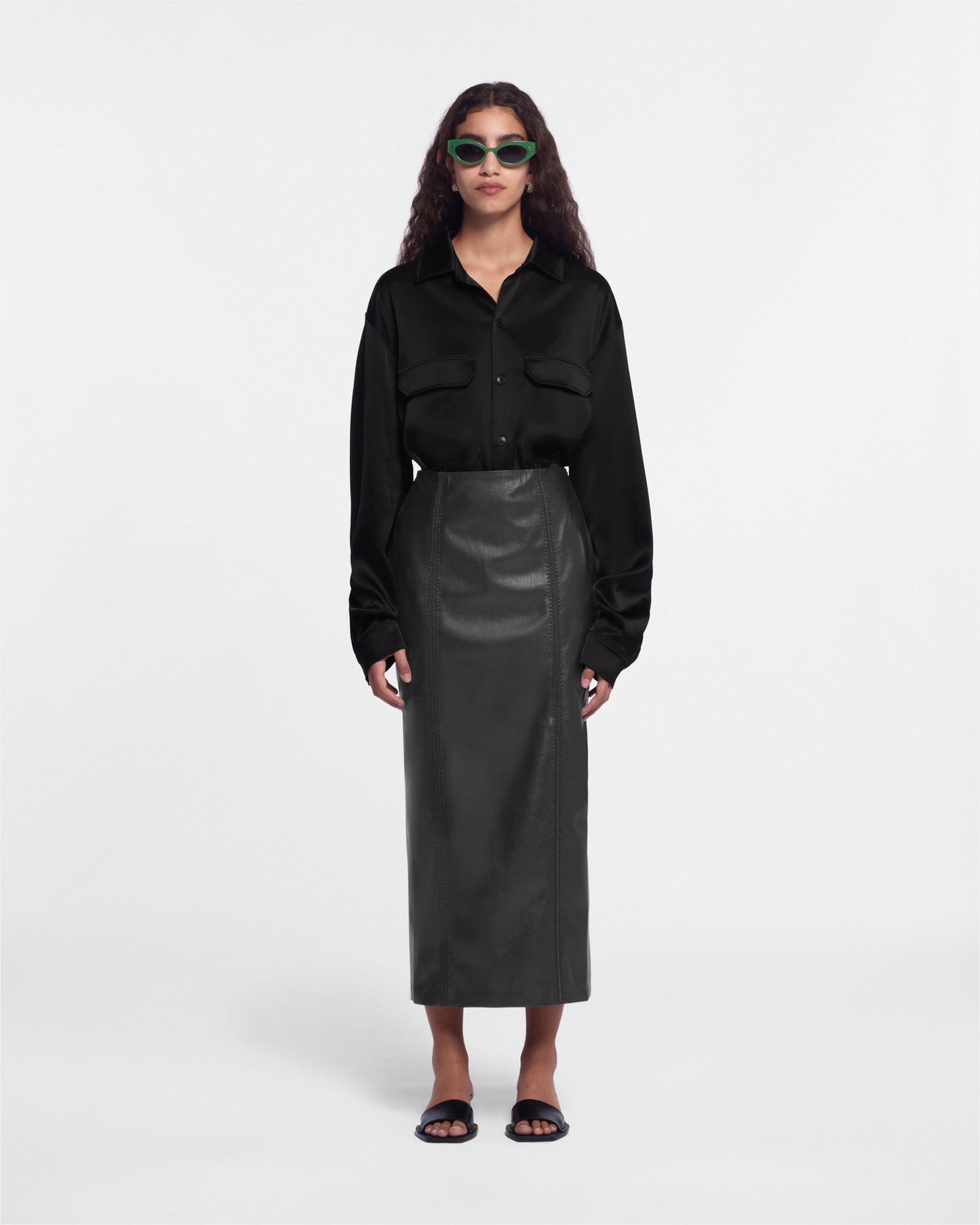 Carissa - Okobor™ Alt-Leather Skirt - Black