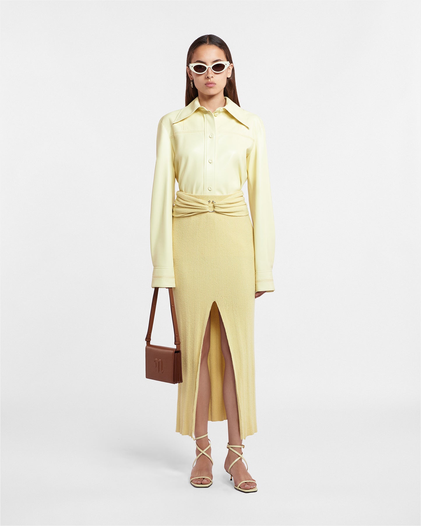 Muyta - Terry-Knit Skirt - Pale Yellow